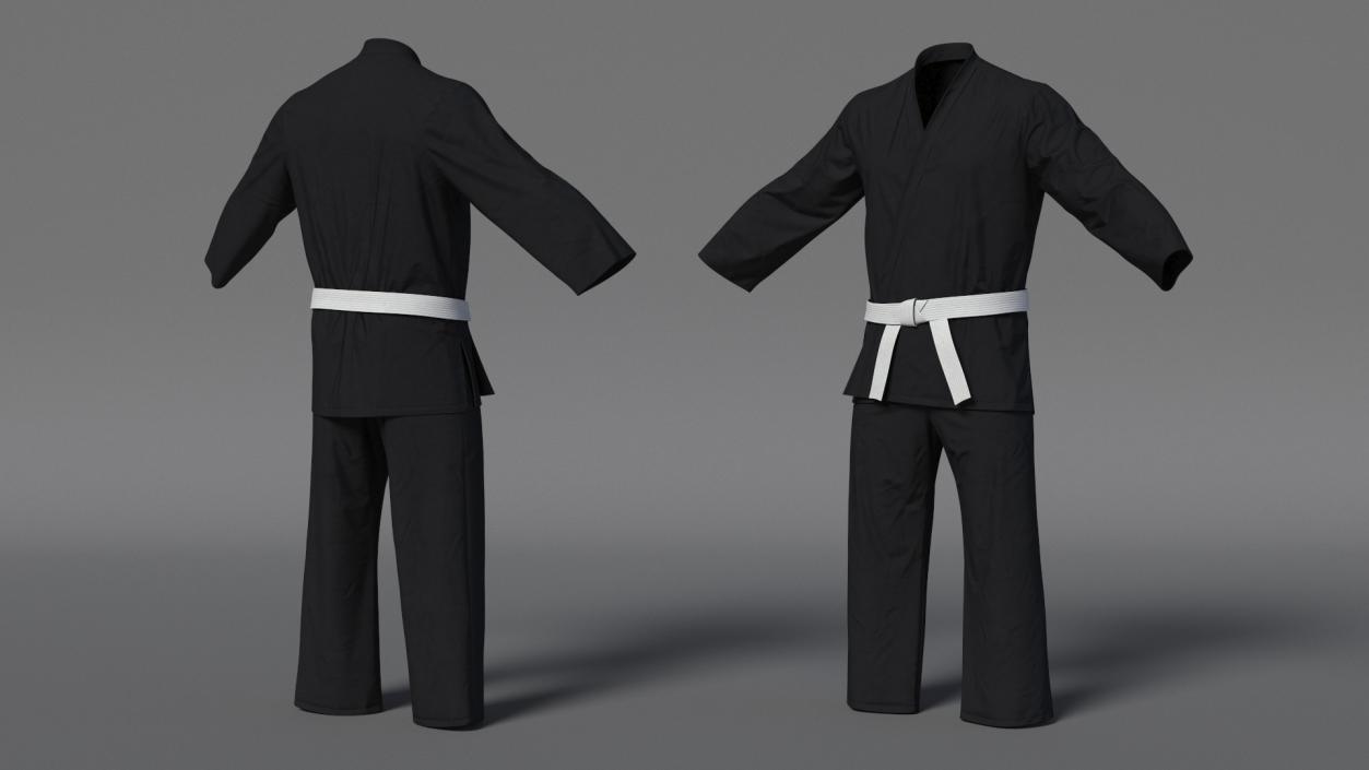 3D model Karate Uniform with White Belt