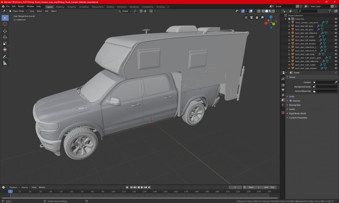 Pickup Truck Camper(1) 3D