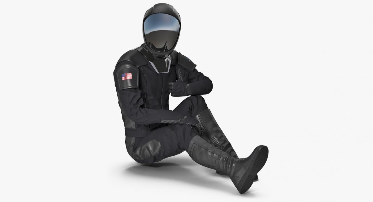 3D model Sci-Fi Space Suit Black Rigged