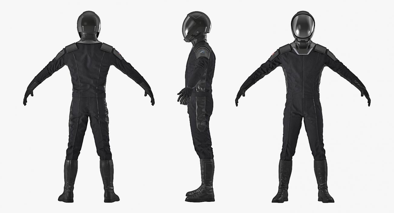 3D model Sci-Fi Space Suit Black Rigged