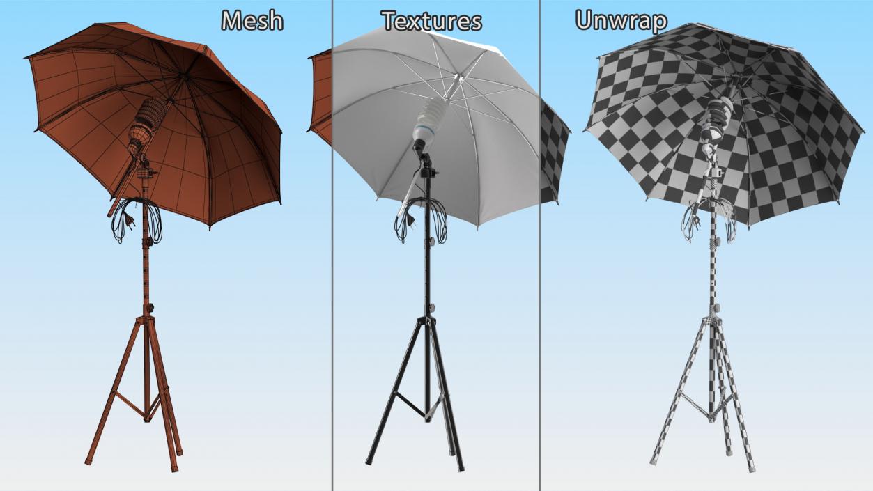 3D Photography Studio Umbrella Light model