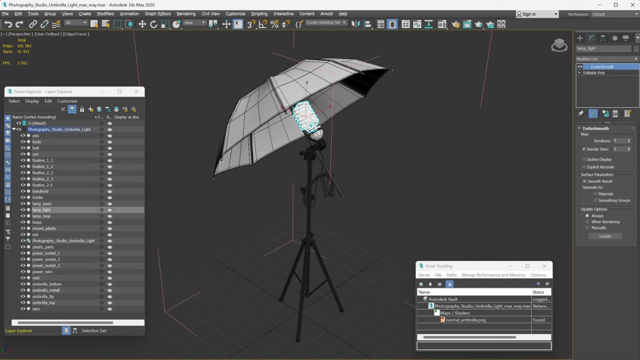 3D Photography Studio Umbrella Light model