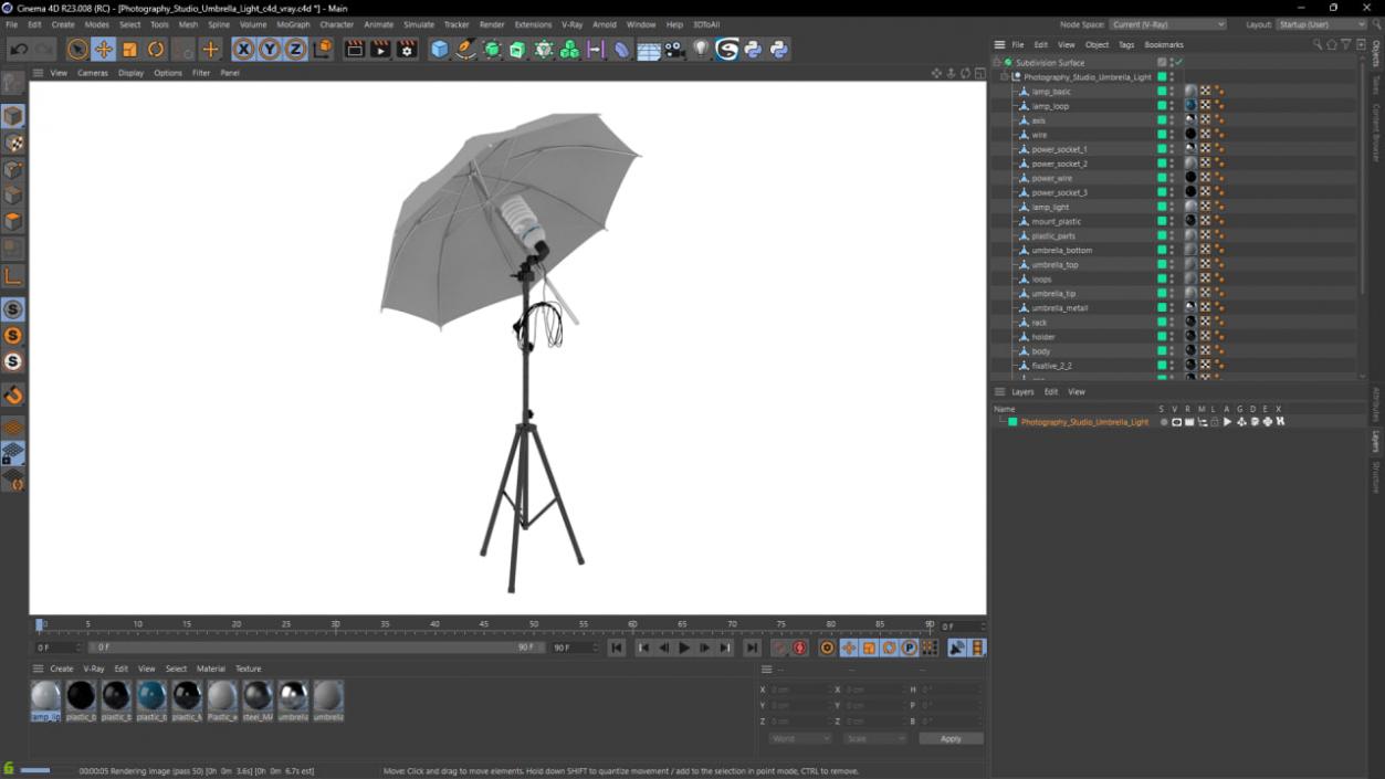 3D Photography Studio Umbrella Light model