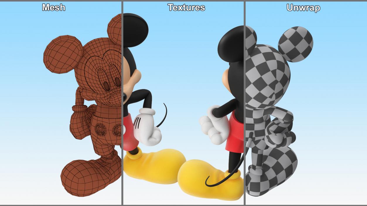 3D Character Mickey Mouse Standing