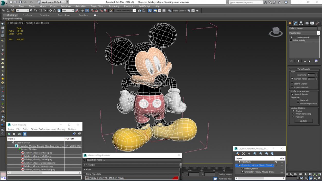 3D Character Mickey Mouse Standing