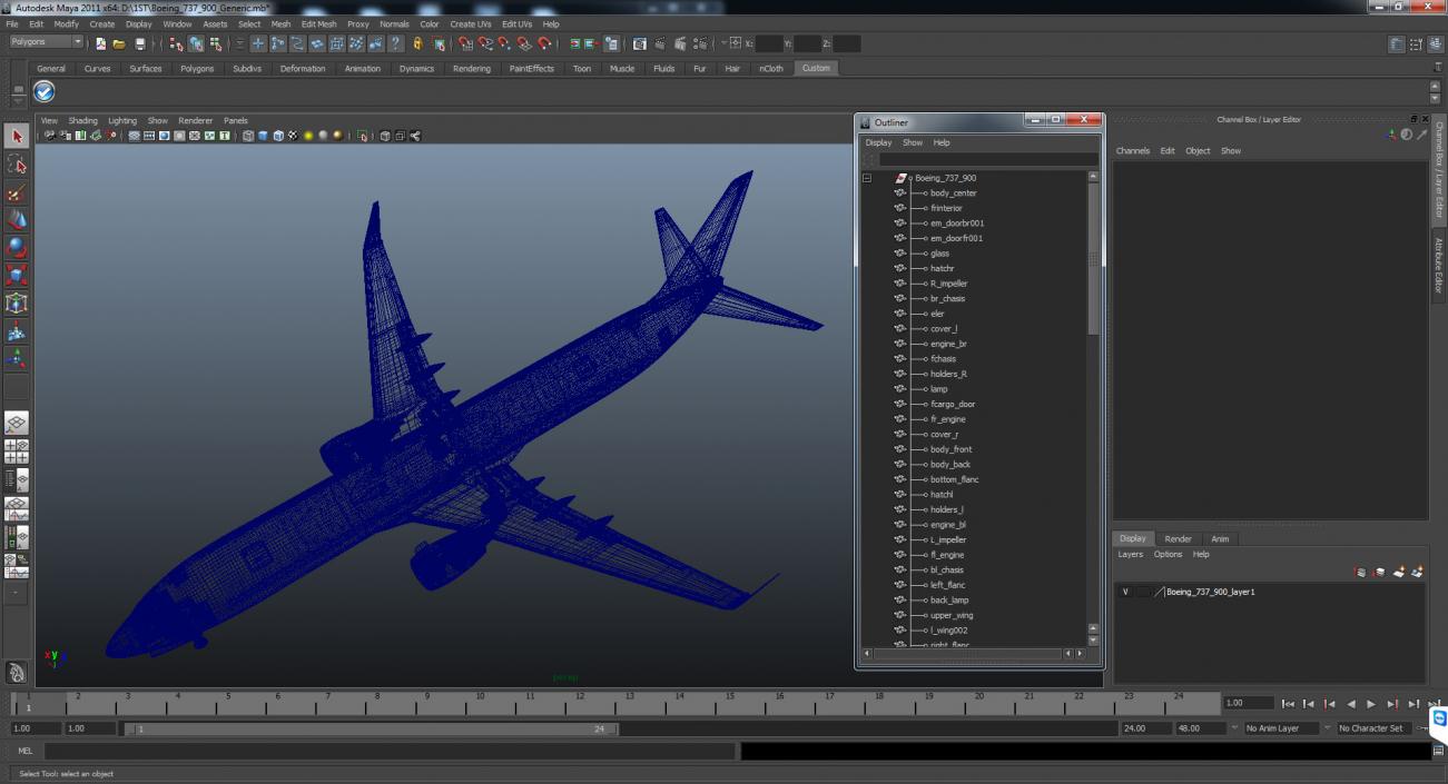 3D model Boeing 737-900 Delta Air Lines