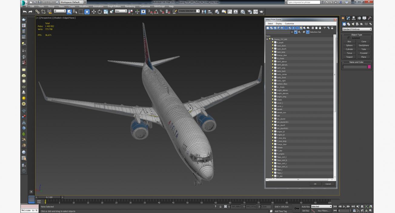 3D model Boeing 737-900 Delta Air Lines