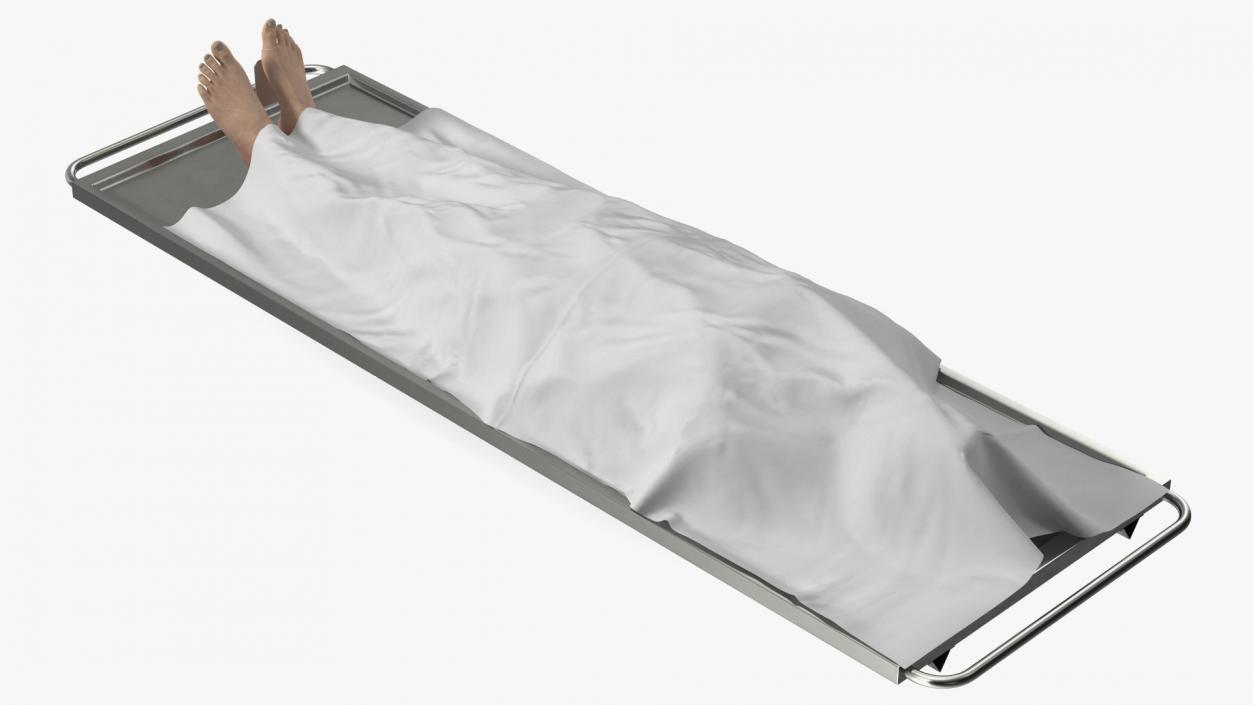 3D Male Dead Body Covered with Cloth model