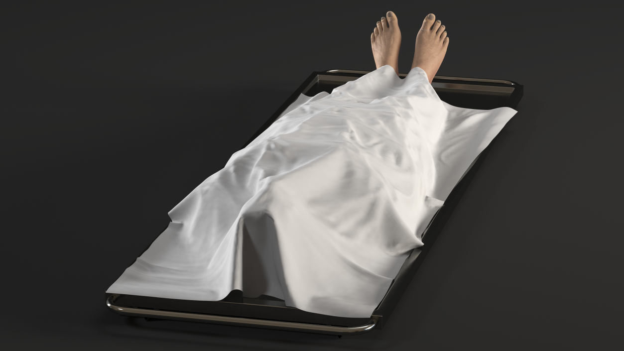 3D Male Dead Body Covered with Cloth model