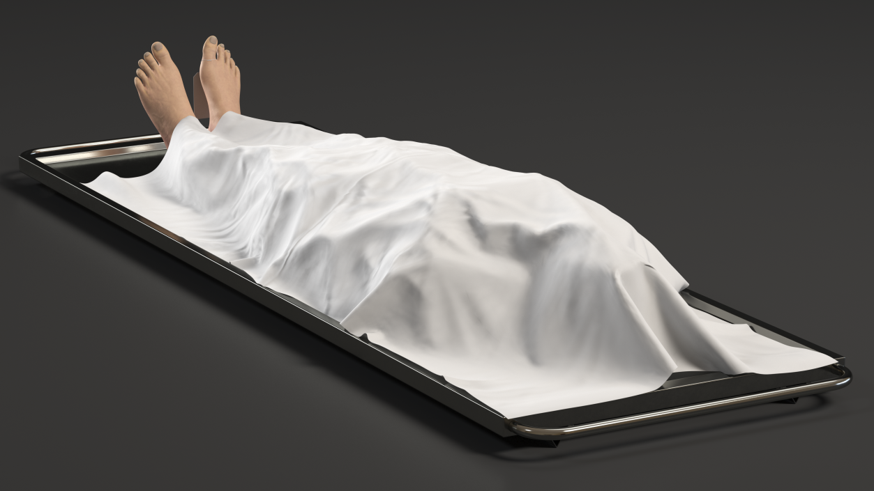 3D Male Dead Body Covered with Cloth model