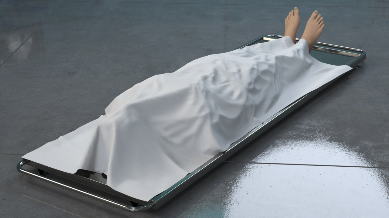 3D Male Dead Body Covered with Cloth model