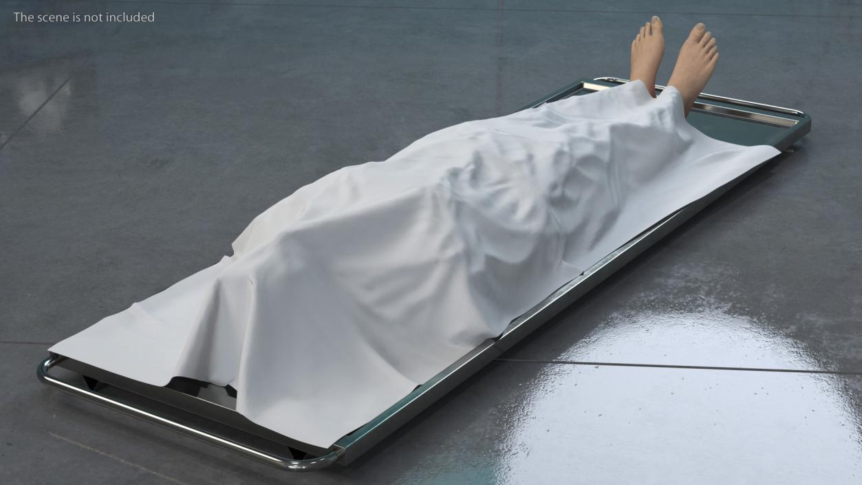 3D Male Dead Body Covered with Cloth model