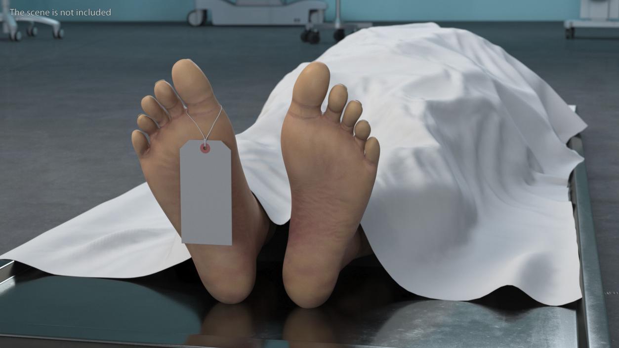 3D Male Dead Body Covered with Cloth model