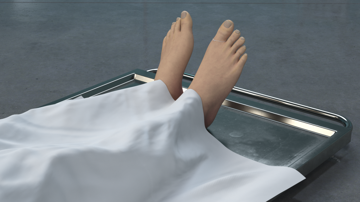 3D Male Dead Body Covered with Cloth model