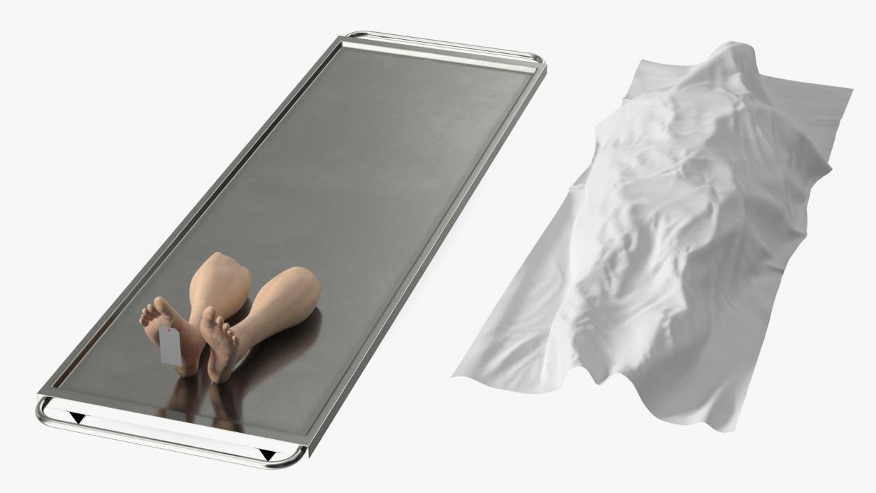 3D Male Dead Body Covered with Cloth model