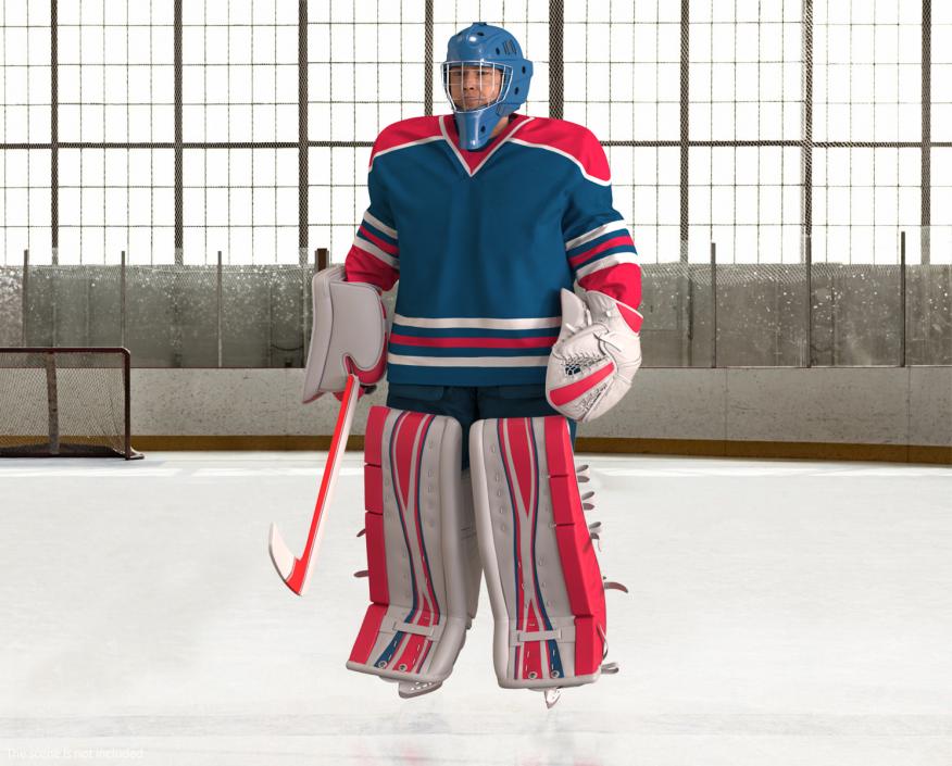 Hockey Goalkeeper Fully Equipped Rigged 3D model