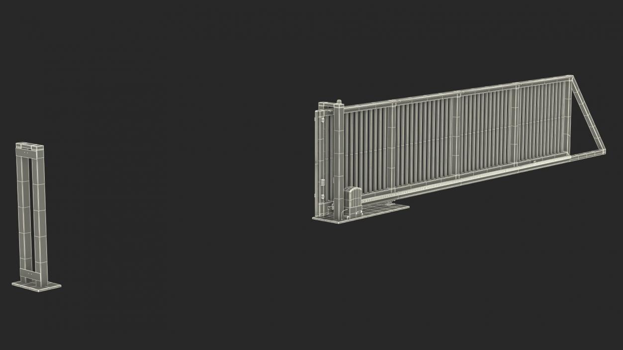 Commercial Sliding Gates Blue 3D model