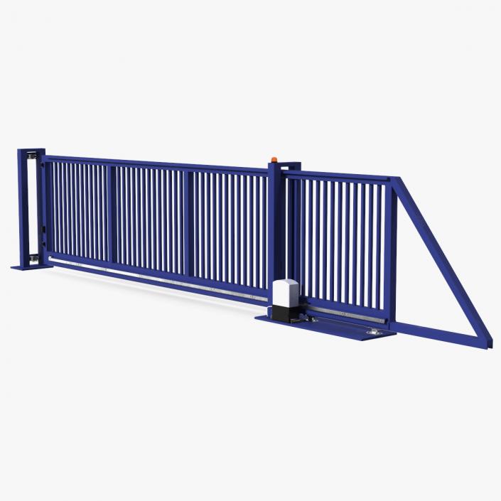 Commercial Sliding Gates Blue 3D model