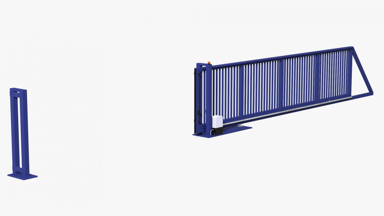 Commercial Sliding Gates Blue 3D model