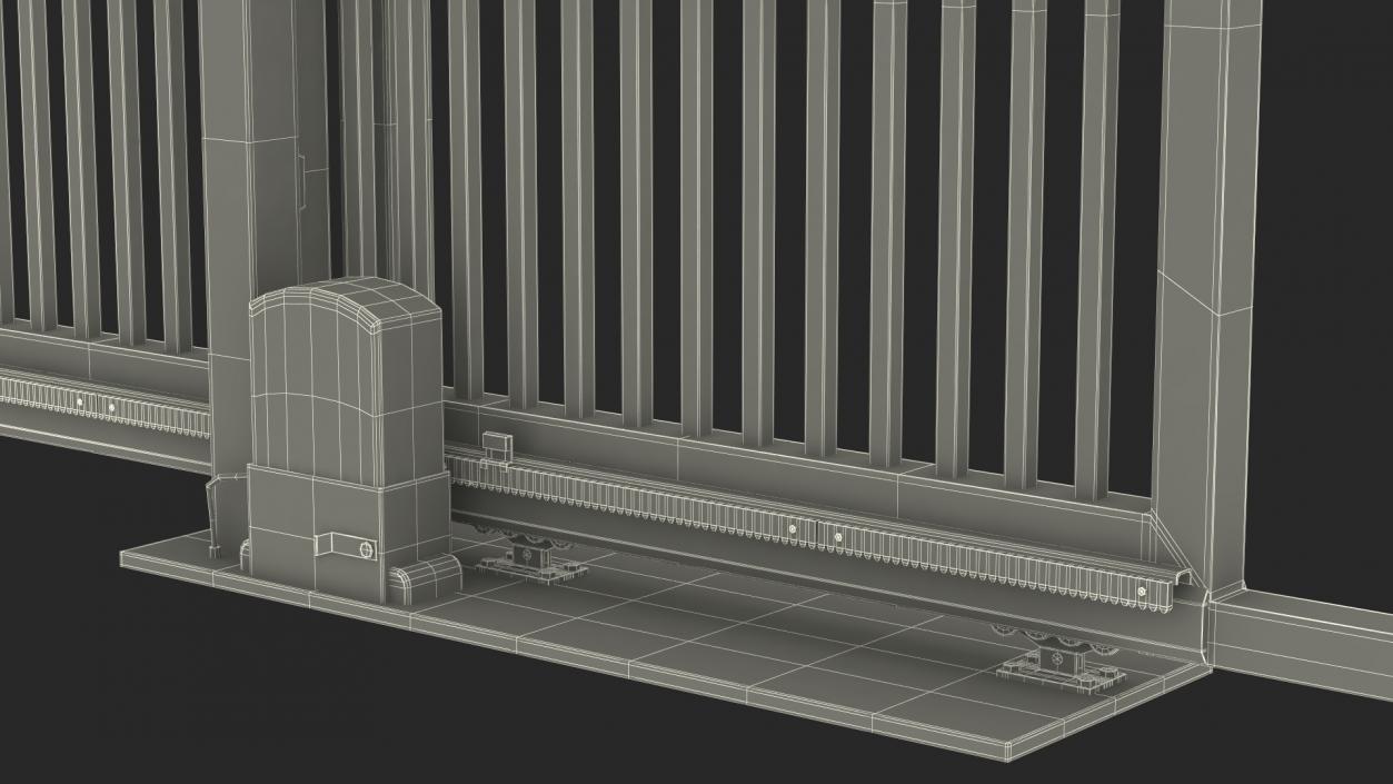 Commercial Sliding Gates Blue 3D model