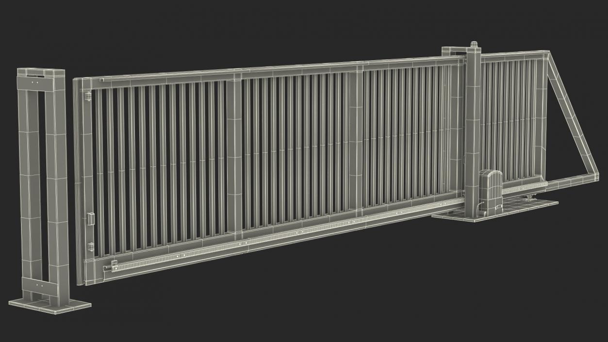 Commercial Sliding Gates Blue 3D model