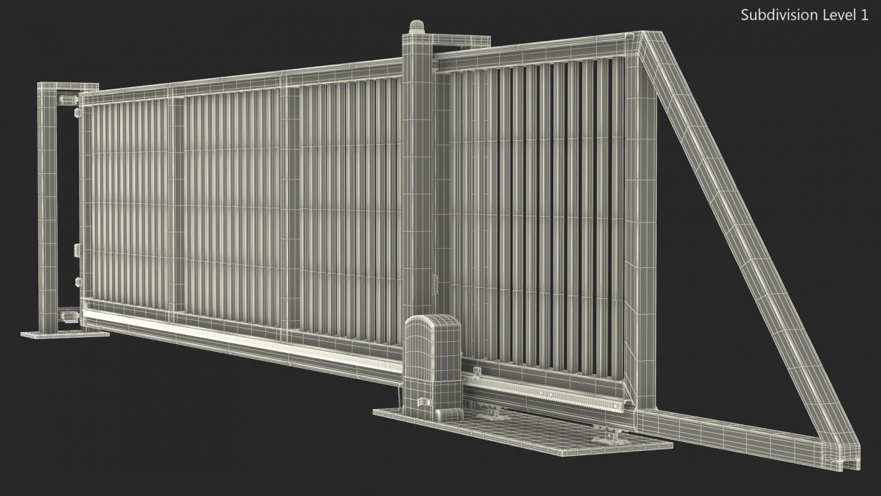 Commercial Sliding Gates Blue 3D model