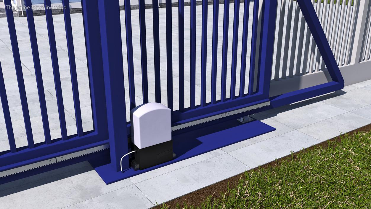 Commercial Sliding Gates Blue 3D model