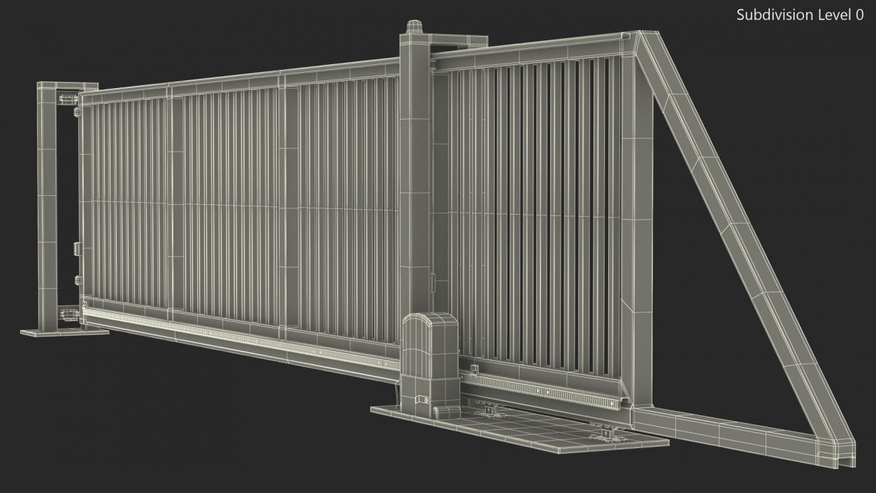 Commercial Sliding Gates Blue 3D model