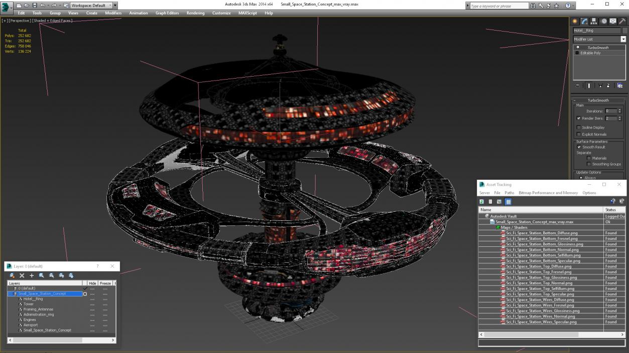 Small Space Station Concept 3D