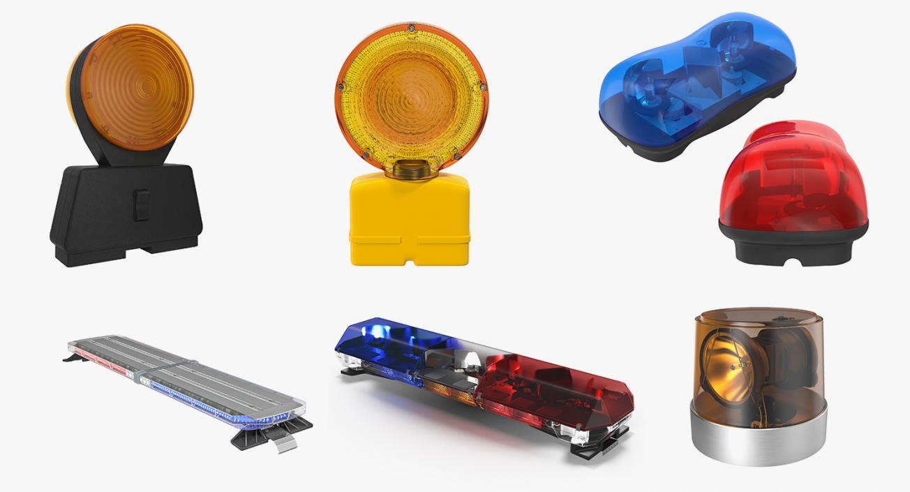 Emergency Warning Lights Collection 2 3D