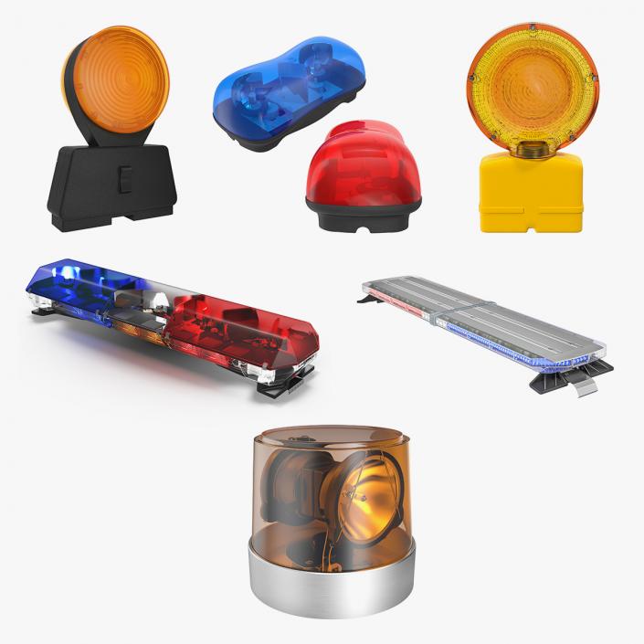 Emergency Warning Lights Collection 2 3D