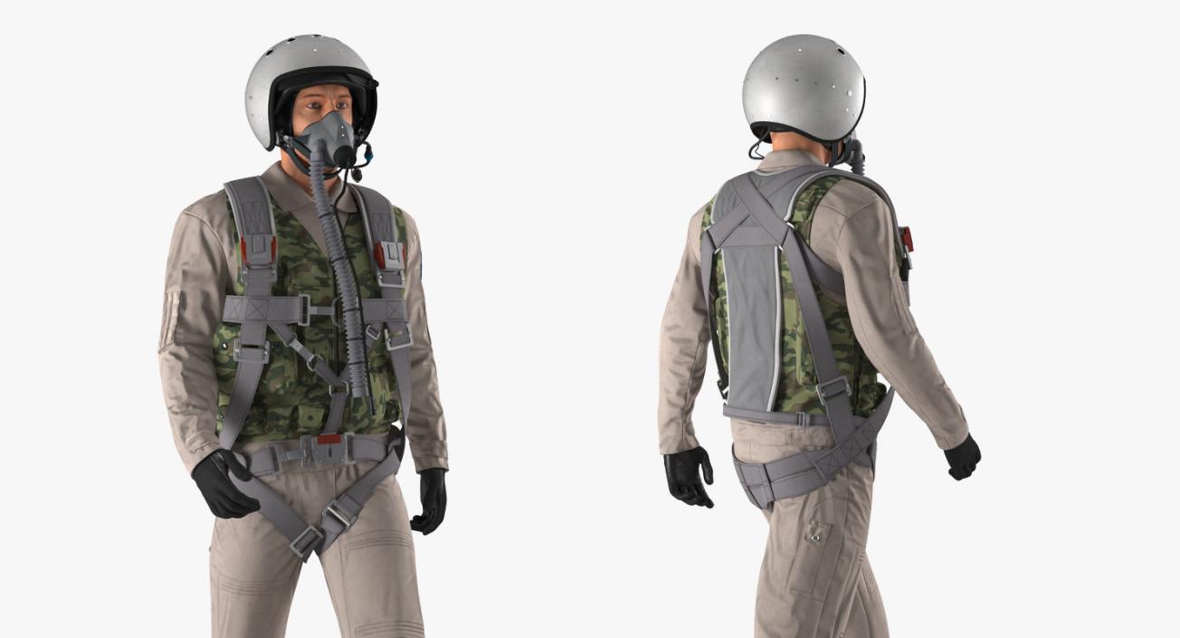 3D Russian Jet Fighter Pilot Walking model