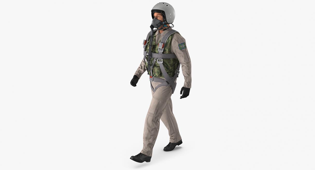 3D Russian Jet Fighter Pilot Walking model