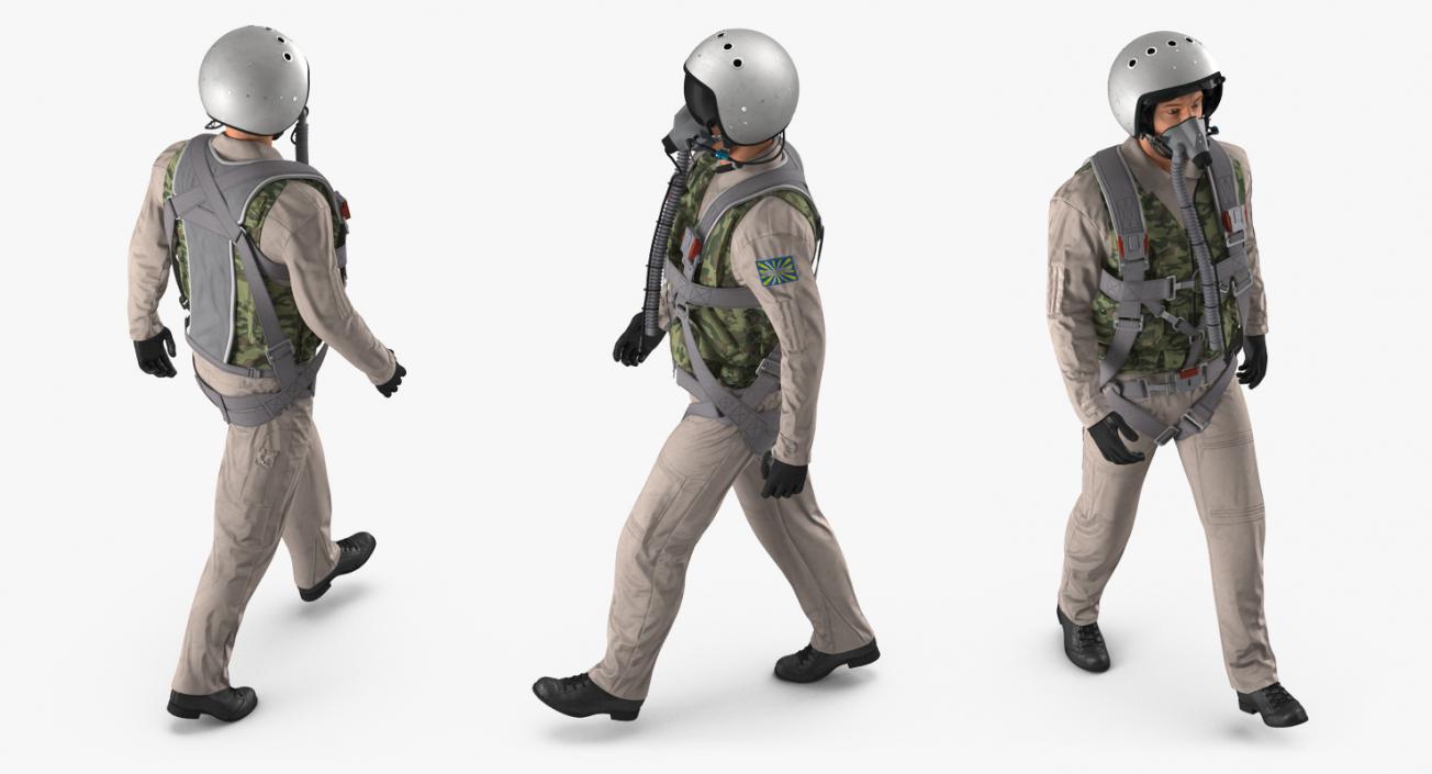 3D Russian Jet Fighter Pilot Walking model