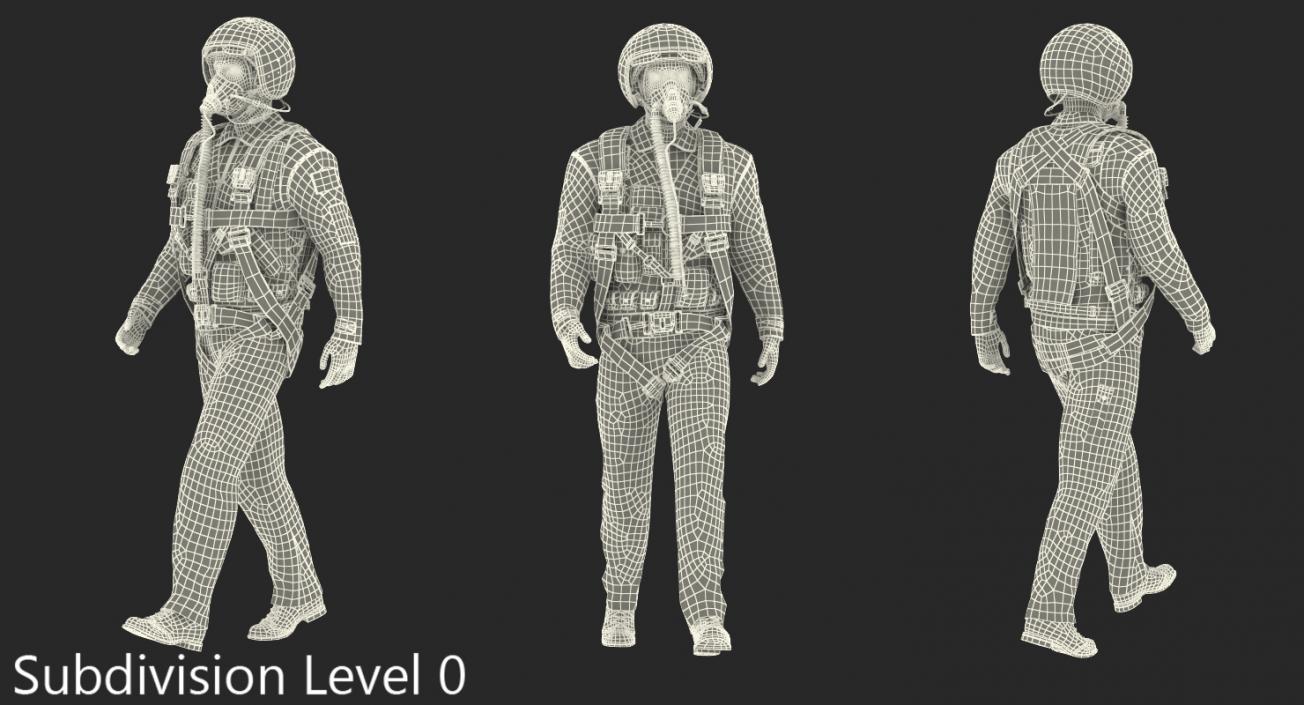 3D Russian Jet Fighter Pilot Walking model