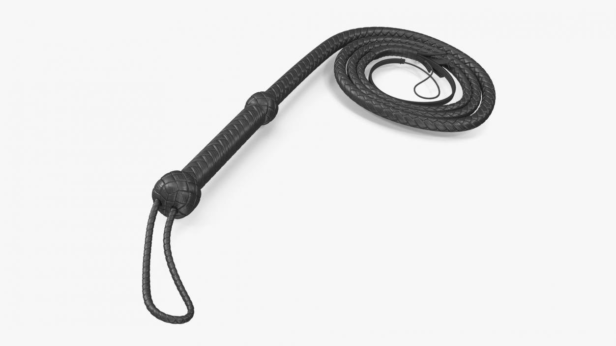 3D Black Cowboy Whip Rigged for Maya model