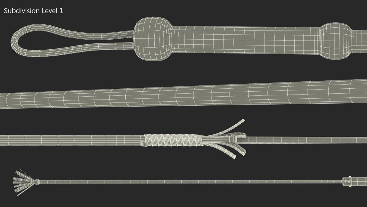 3D Black Cowboy Whip Rigged for Maya model