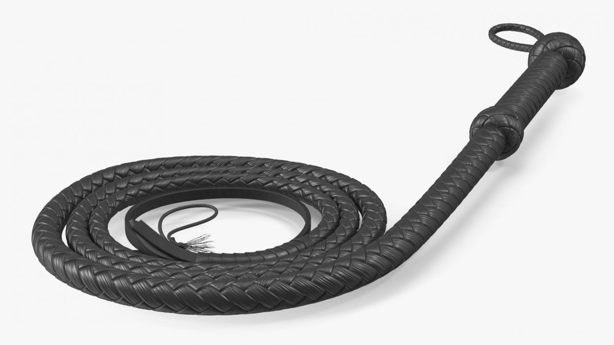 3D Black Cowboy Whip Rigged for Maya model