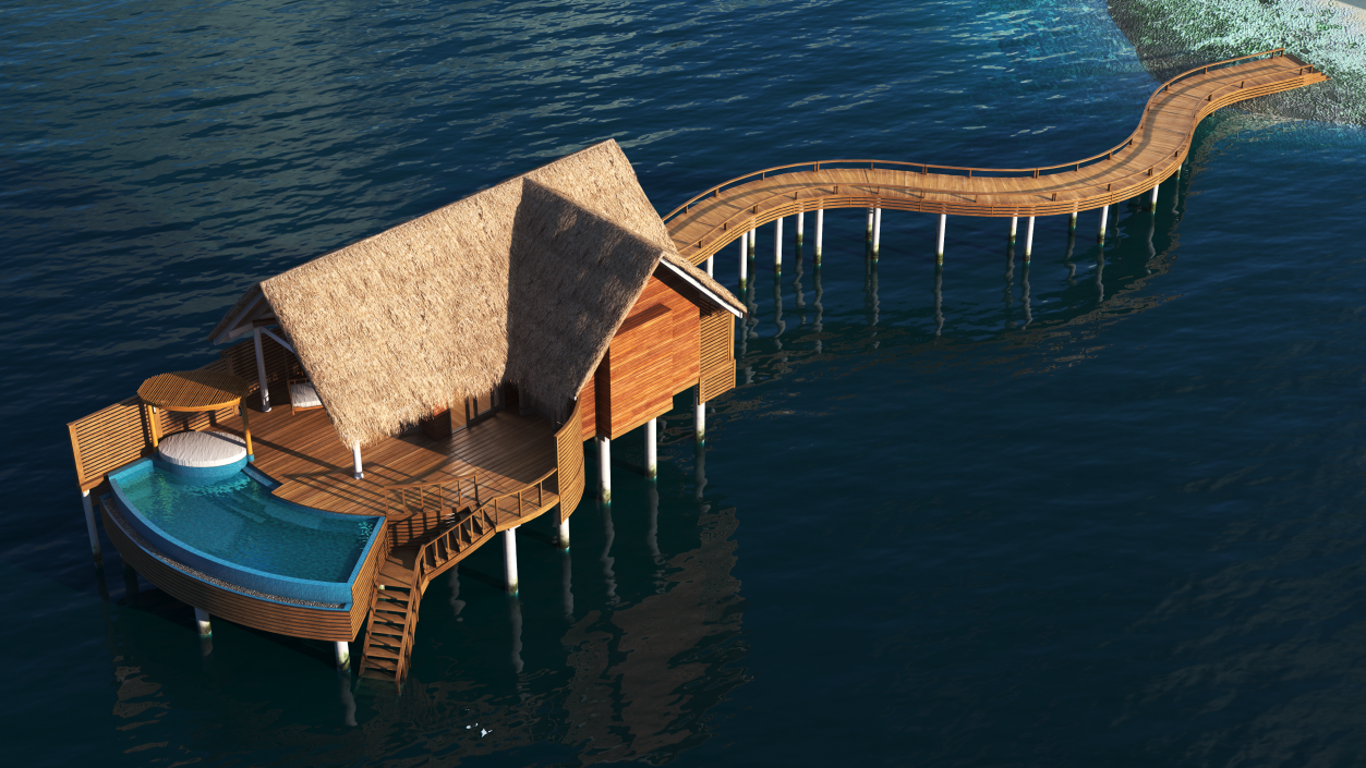 Maldives Overwater Bungalow 3D