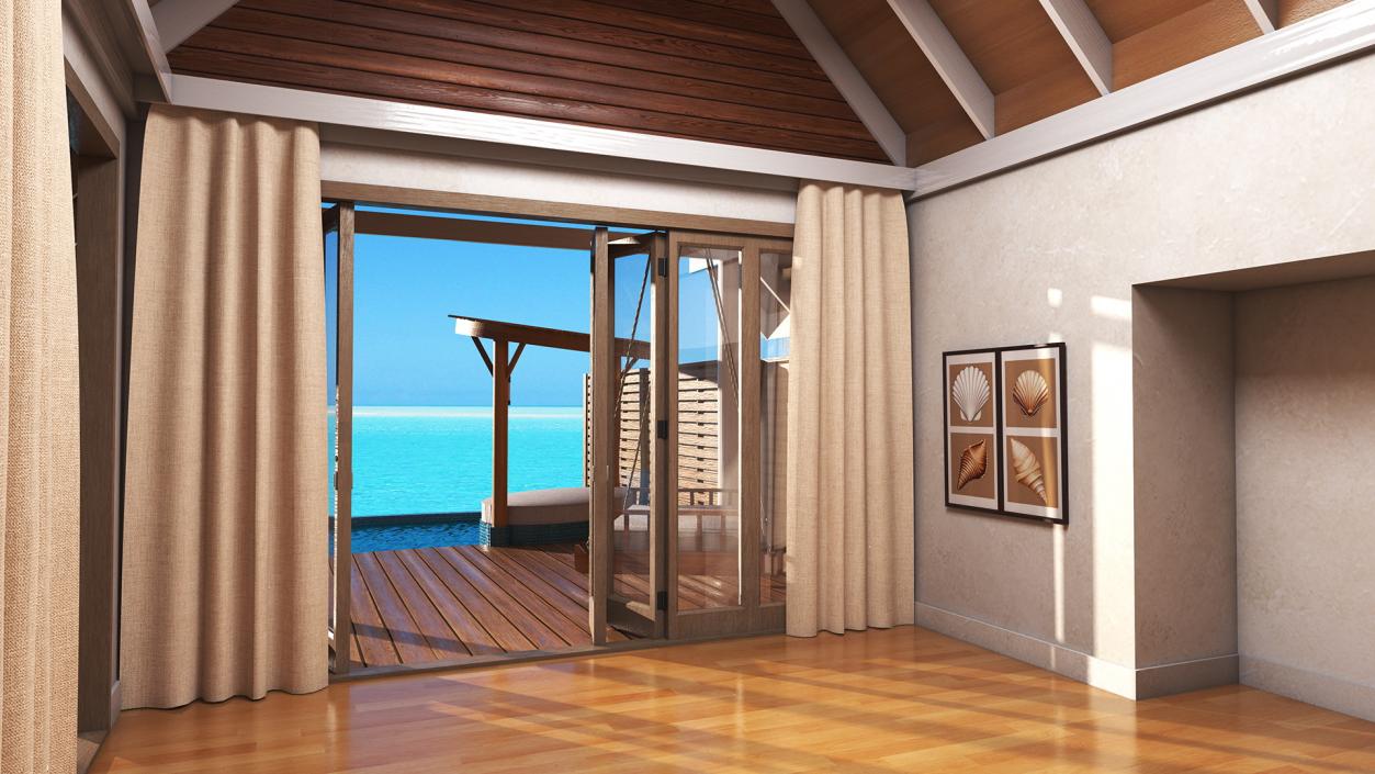 Maldives Overwater Bungalow 3D