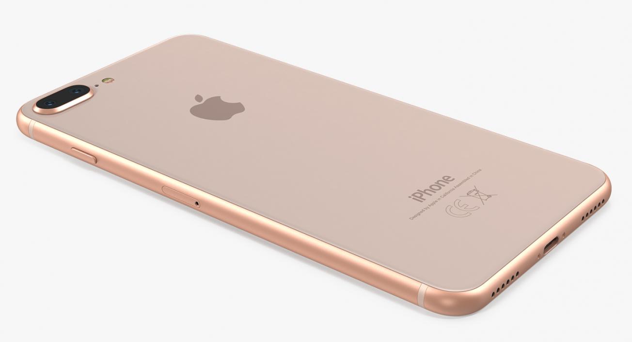 3D iPhone 8 Plus Gold model