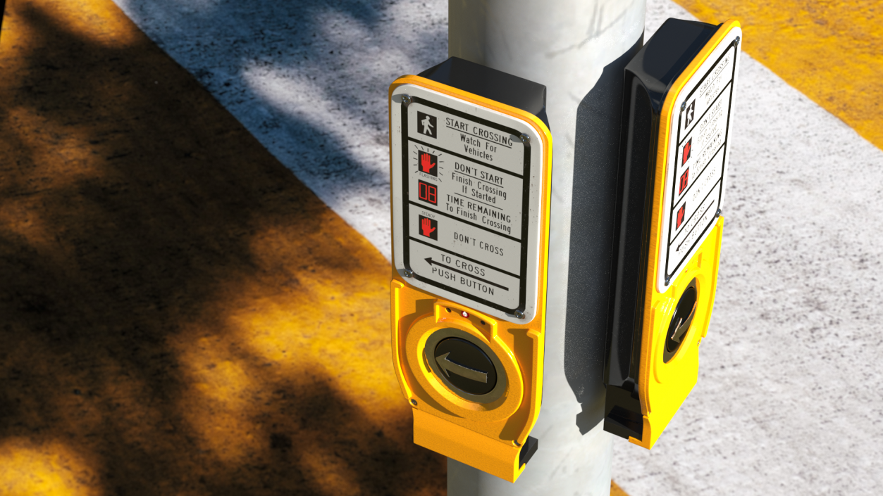 3D model Crosswalk Button Direction NYC