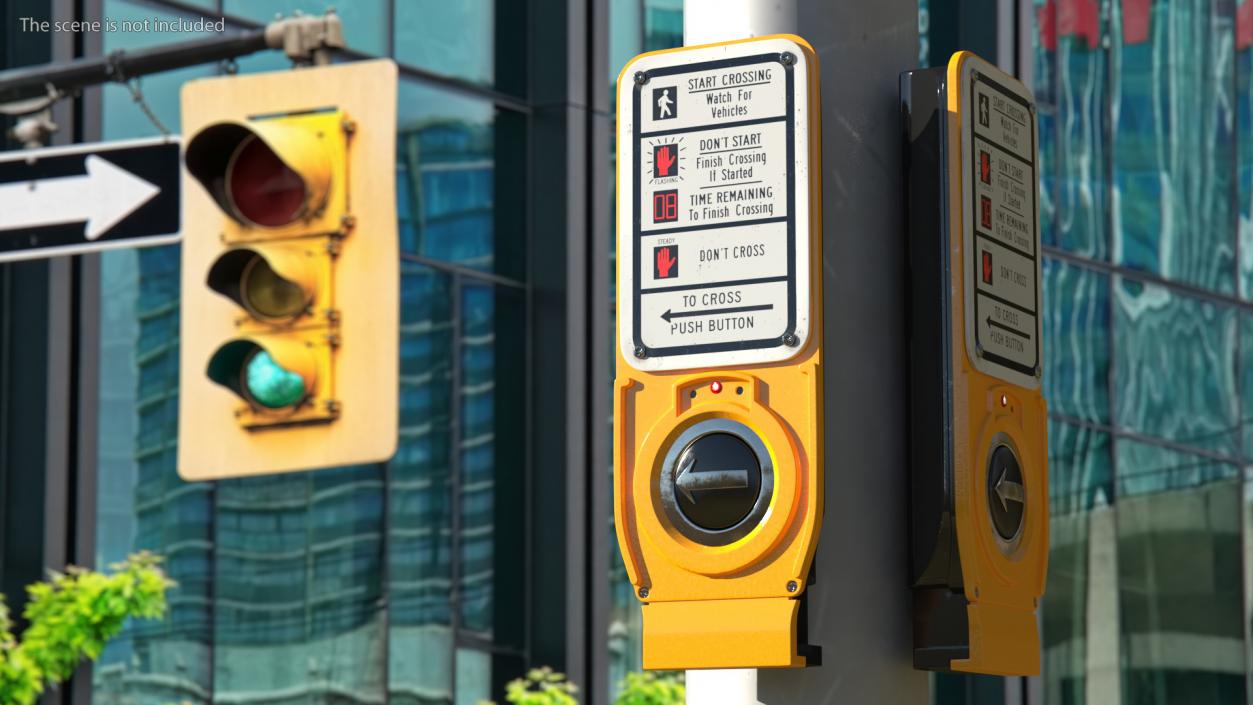 3D model Crosswalk Button Direction NYC