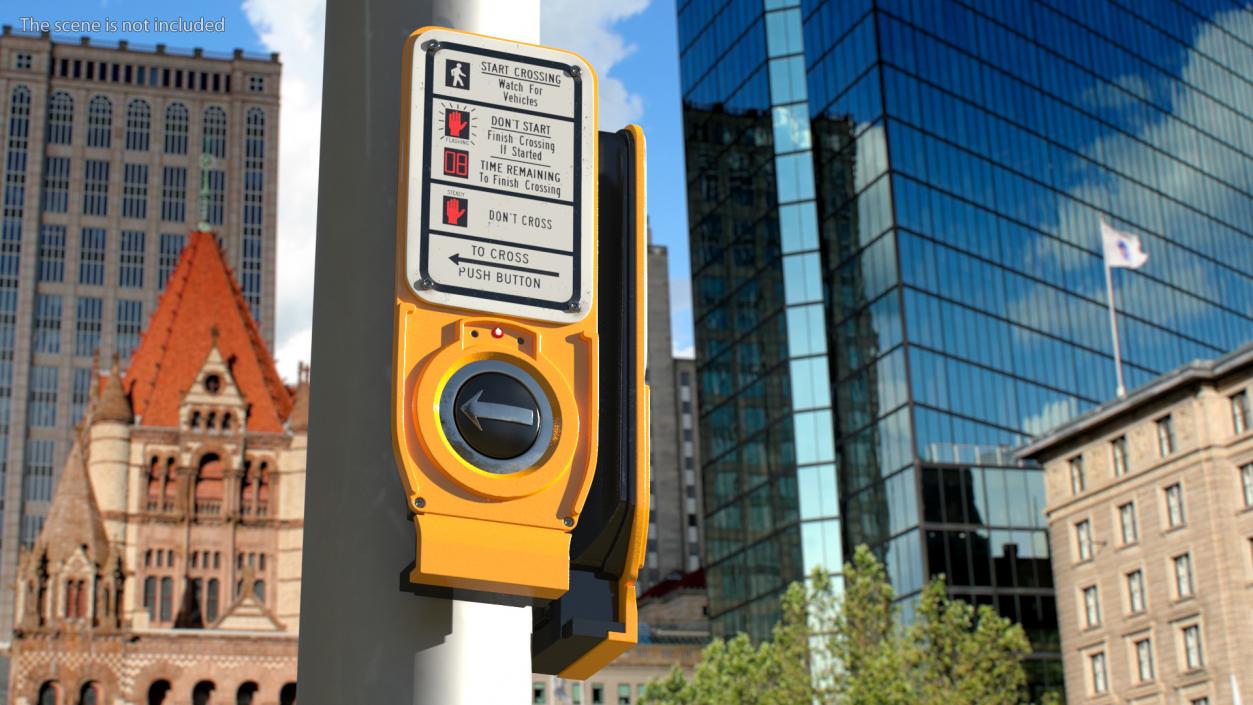 3D model Crosswalk Button Direction NYC