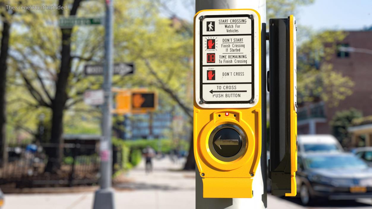 3D model Crosswalk Button Direction NYC