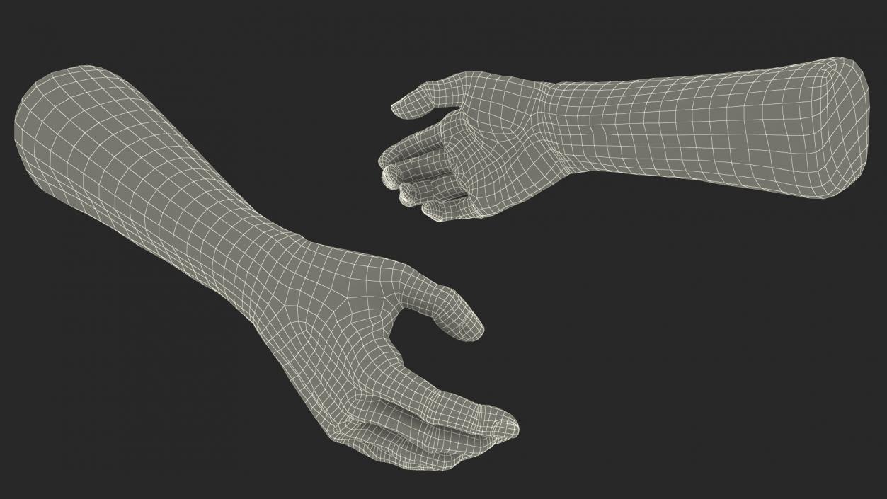 3D model Handshake Old Man Hands Rigged