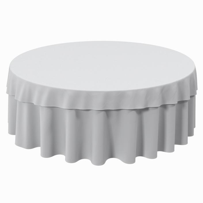 Round Dinner Table With TableCloth 3D model