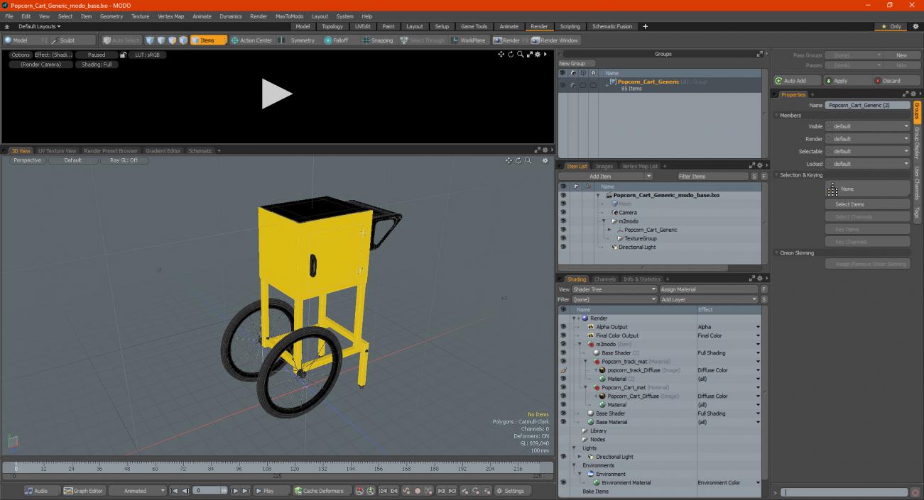 3D model Popcorn Cart Generic