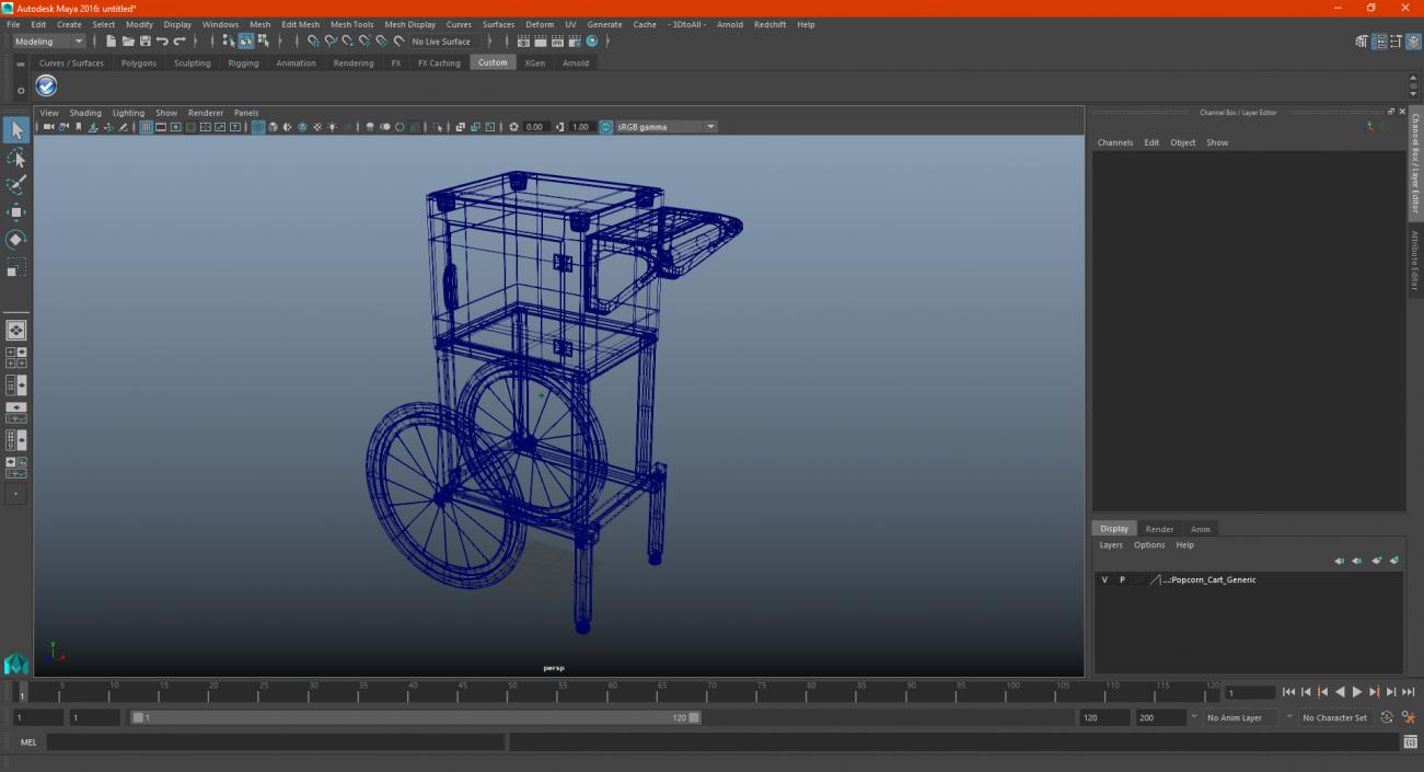 3D model Popcorn Cart Generic