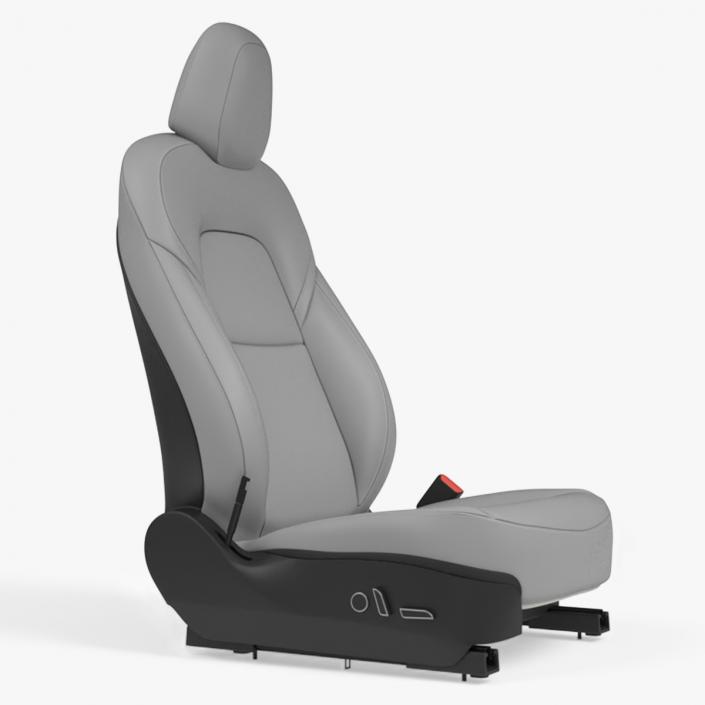 3D Car Front Right Seat Gray Leather model